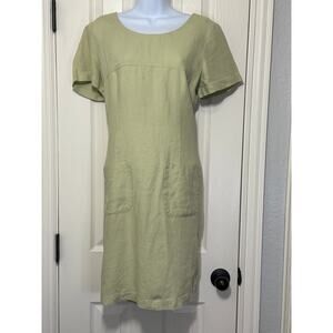 Vintage Carol Anderson Linen Dress Sz 10 Coastal Grandma Sage Green